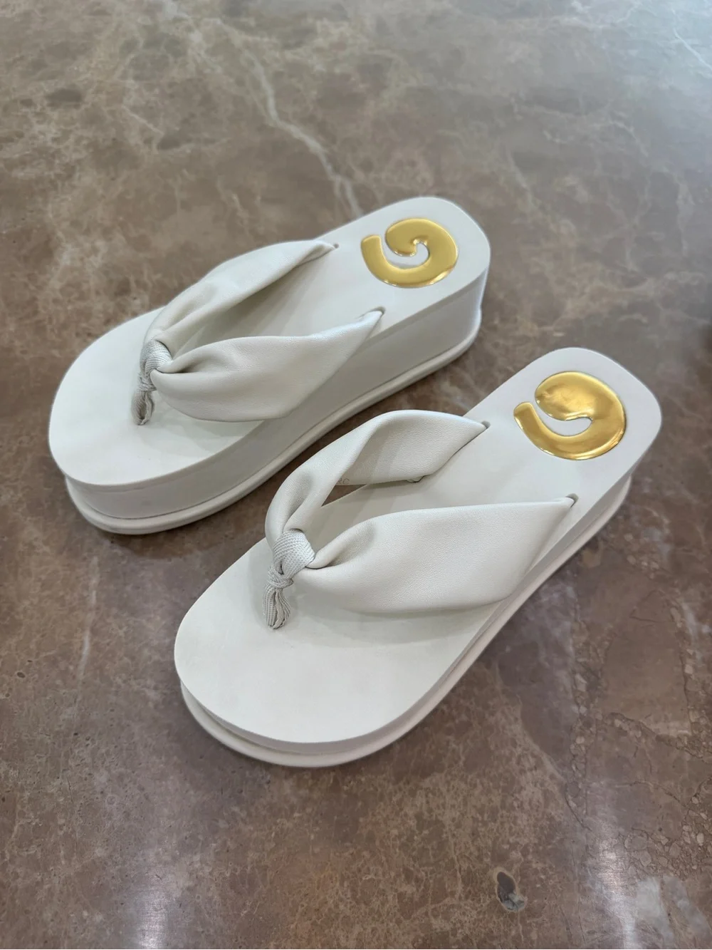 Cult Gaia off white Platform Thong Sandals size 6